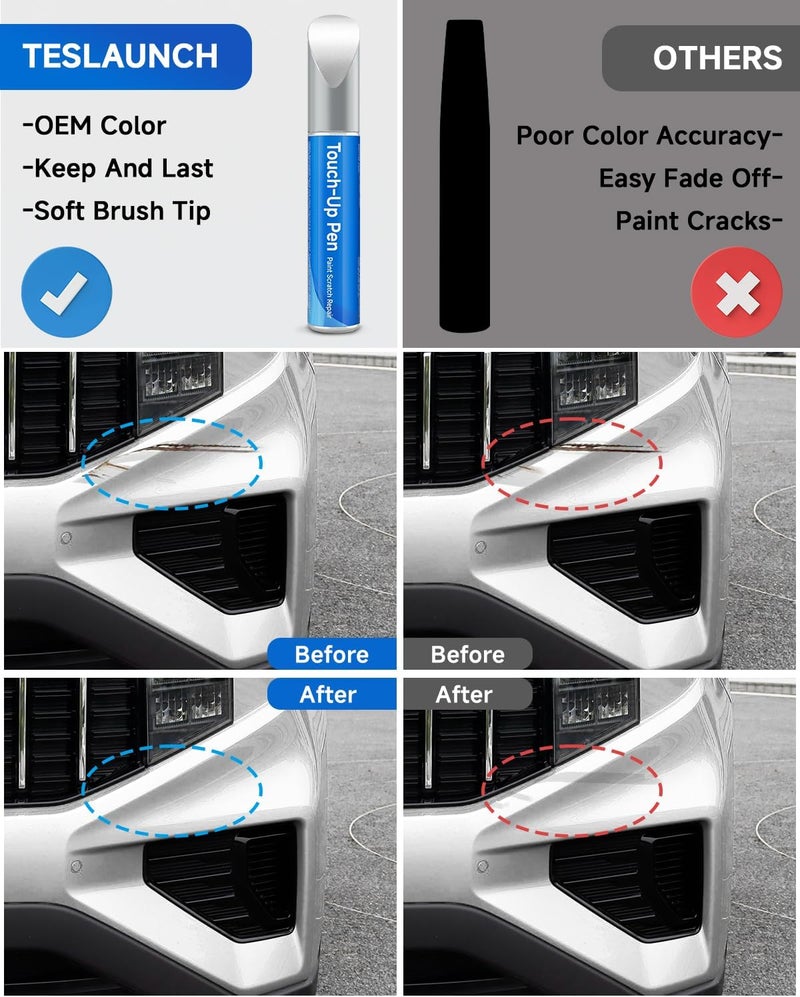 RSACET SWP Snow White Pearl Tricoat Touch Up Paint Compatible with Kia Exact Match Touch Up Paint Car Scratch Repair - Image 2
